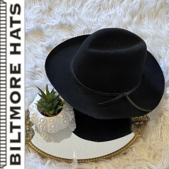 Vintage BILTMORE 🇨🇦 Black Soft Felt Classic Fedora Hat, Small - Picture 1 of 16
